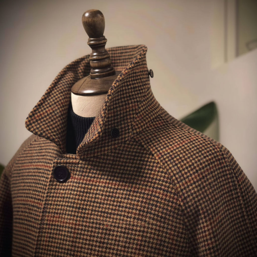 Cappotto da uomo in lana a pied-de-poule – Stile Gentleman Vintage